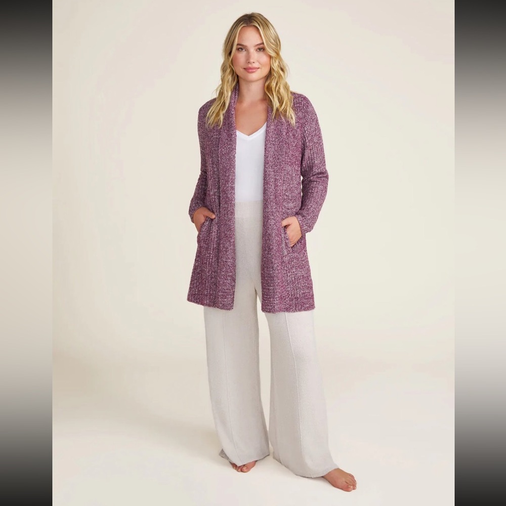 Barefoot Dreams Plum Open-Front Cozy Cardigan